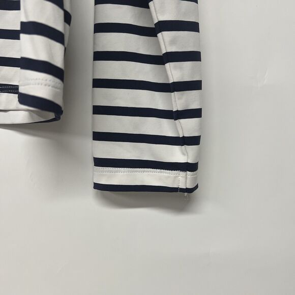 Lands End Women’s Blue White Striped Nautical Rash Guard Medium 8-10 - Picture 3 of 6